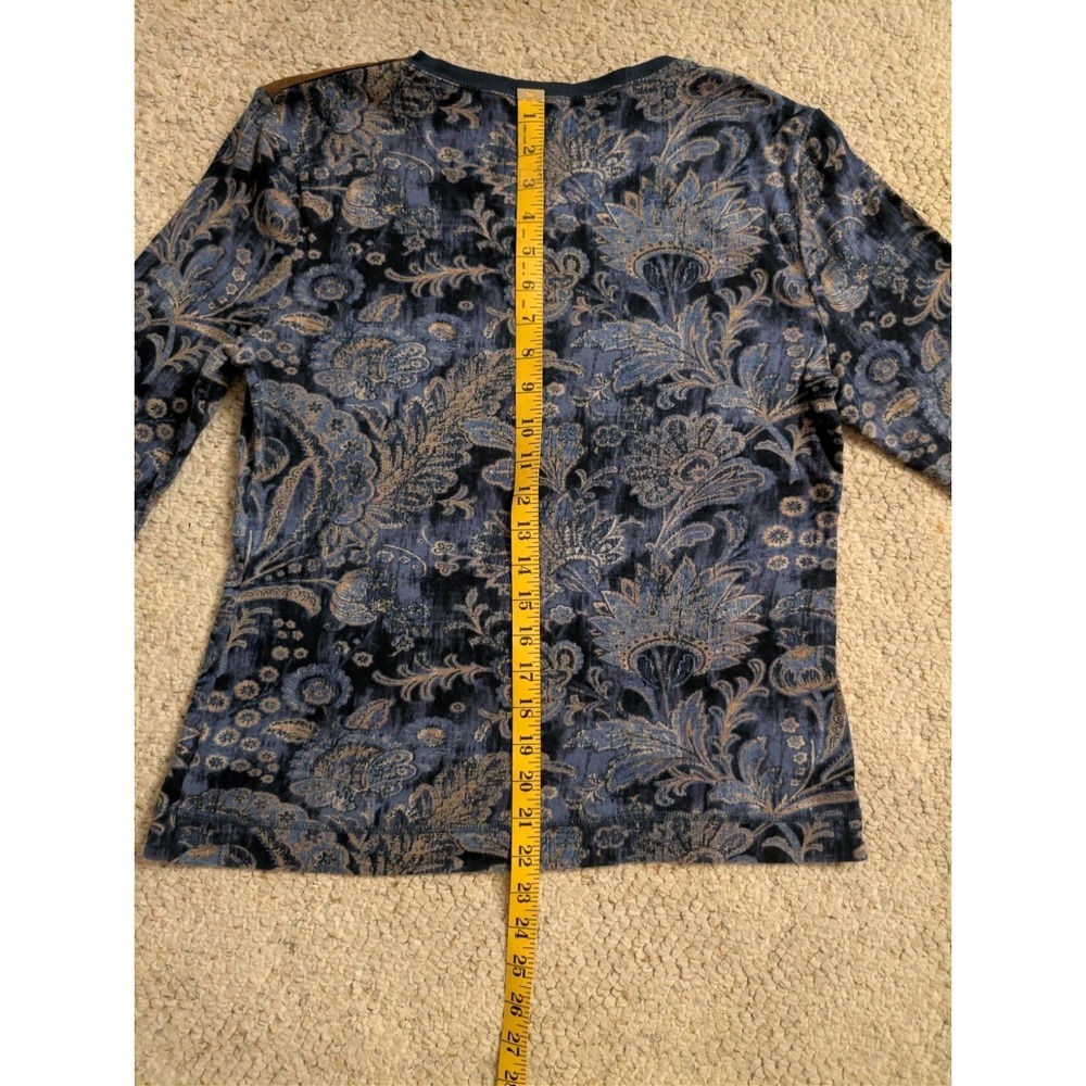 Vtg Lauren Jeans XL Paisley Suede Patch Equestrian Preppy BaseLayer Long Sleeve - Picture 10 of 14